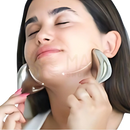 Shiny silberner caudale gesichts-gua sha massager aus edelstahl von zen’arome für lymphdrainage und gesichtskonturen