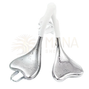 Caudale gesichts-gua sha massager aus edelstahl von zen’arome mit silberner herzform und weißen griffen für lymphdrainage und gesichtskonturen