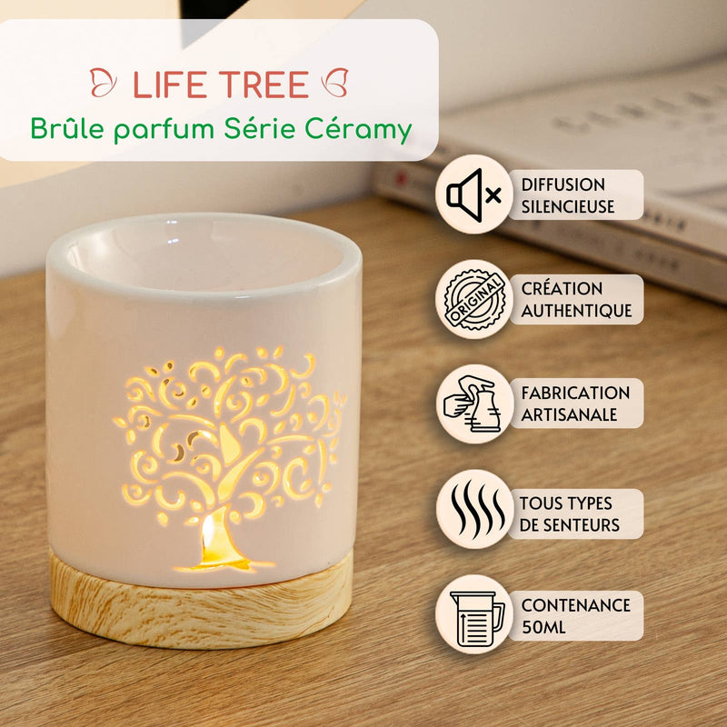 Zen'Arome - Lampe à Parfum et Cires Parfumées Arbre de Vie Céramy Life Tree