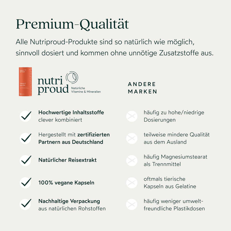 Nutriproud GmbH - Immune boost: Vitamin C with zinc + rosehip + bioflavonoids