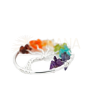 Silberner lebensbaum-anhänger mit chakra anhänger design und farbigen facettierten edelsteinchips von mana shop