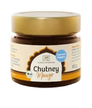 Ein glas jar mit mango chutney bio 180g von classic ayurveda mit golddeckel und etikett zum image to zoom