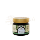 Dunkelgrünes glas mit golddeckel und etikett in grün weiß schwarz für chyawanprash amlamus ayurvedisches supplement made from frucht- und kräutermus bei mana shop image to zoom