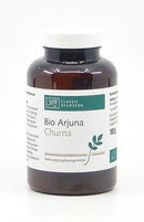 Bio Arjuna Pulver von Classic Ayurveda, 100g, fein gemahlenes Einzelkraut in einer transparenten Verpackung.