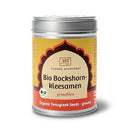 Gemahlene Bio-Bockshornkleesamen von Classic Ayurveda, Gewürz, 100g, in einer transparenten Verpackung.