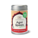 Bio Gewürz Agni Queen von Classic Ayurveda, 80 g, mit bunten Gewürzkräutern in einer transparenten Verpackung sichtbar