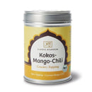Bio Kokos-Mango-Chili Gewürz von Classic Ayurveda, getrocknete Kokosstücke, Mango und Chili für aromatische Gerichte.