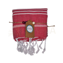 Classic hamam handtuch 50 × 90 cm mit rot-weißen streifen und fransen, traditionell gewebt und vielseitig einsetzbar