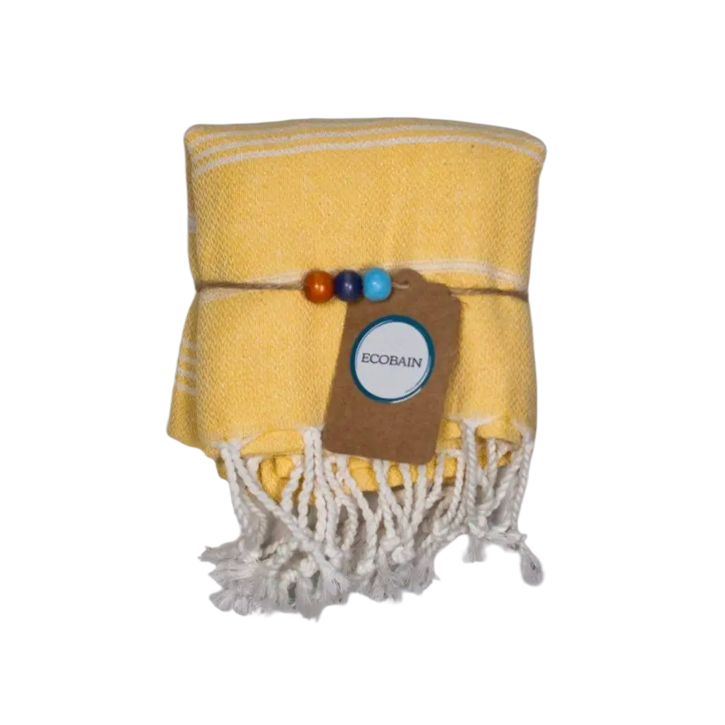 Hammam-Handtuch von Ecobain in klassischem Design, 50 × 90 cm, aus nachhaltigem, vielseitigem Baumwollstoff.