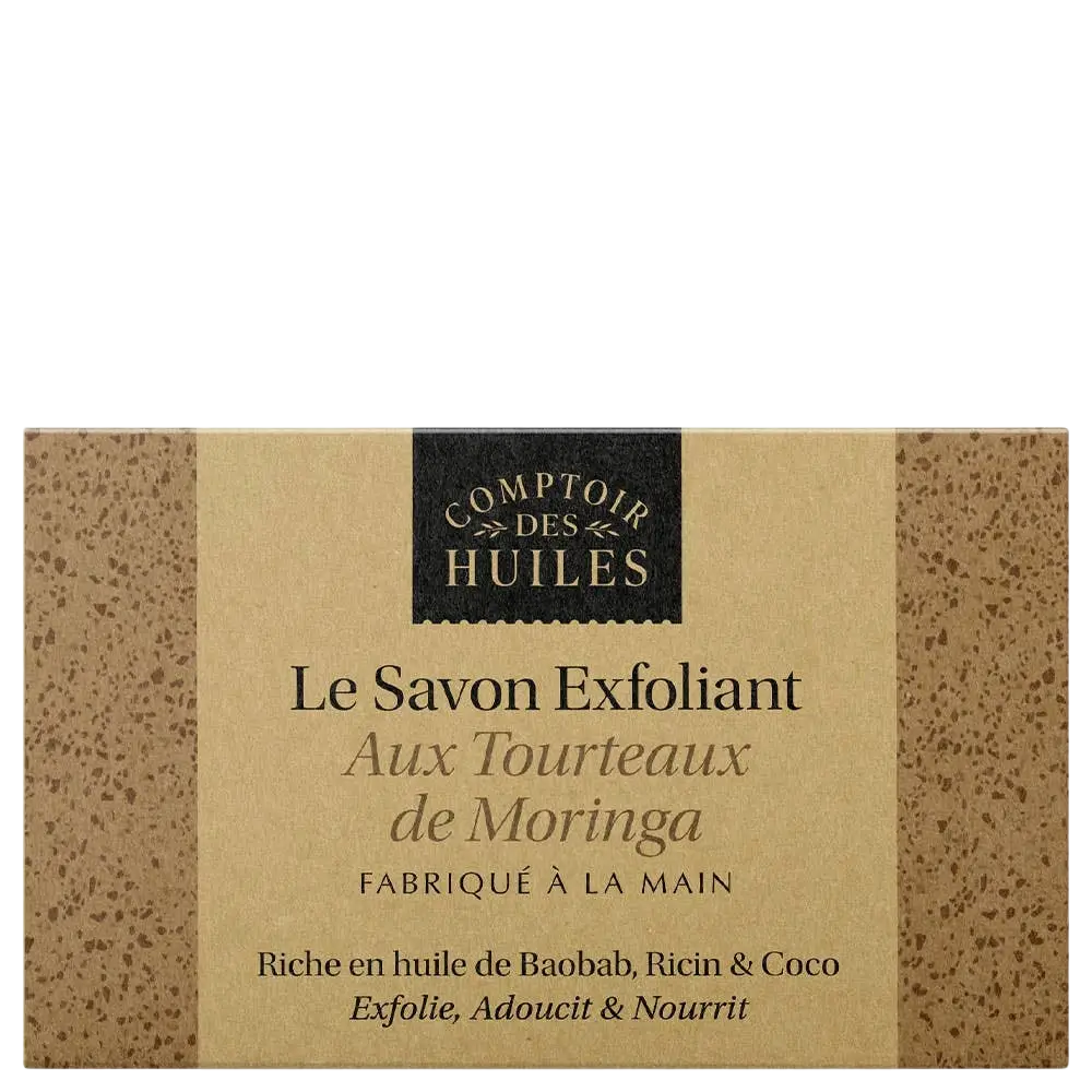 Bio Peeling-Seife von COMPTOIR DES HUILES mit Moringa-Partikeln, kalt verarbeitet, für sanftes Hautpeeling und Reinigung