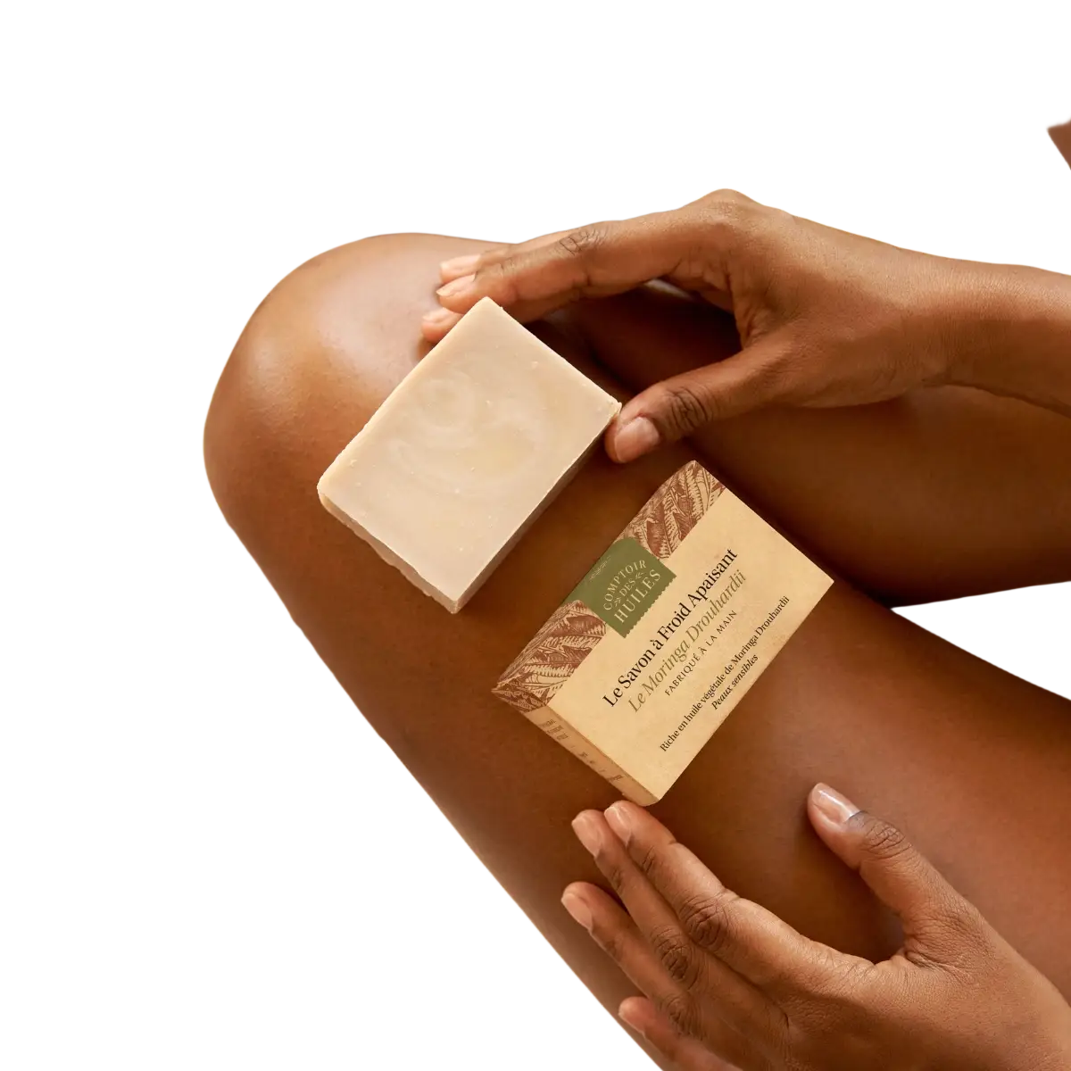 Naturkosmetik-Körperpflege: COMPTOIR DES HUILES Bio-Seife mit Moringa Drouhardii, kaltgefertigt, für natürliche Hautpflege.