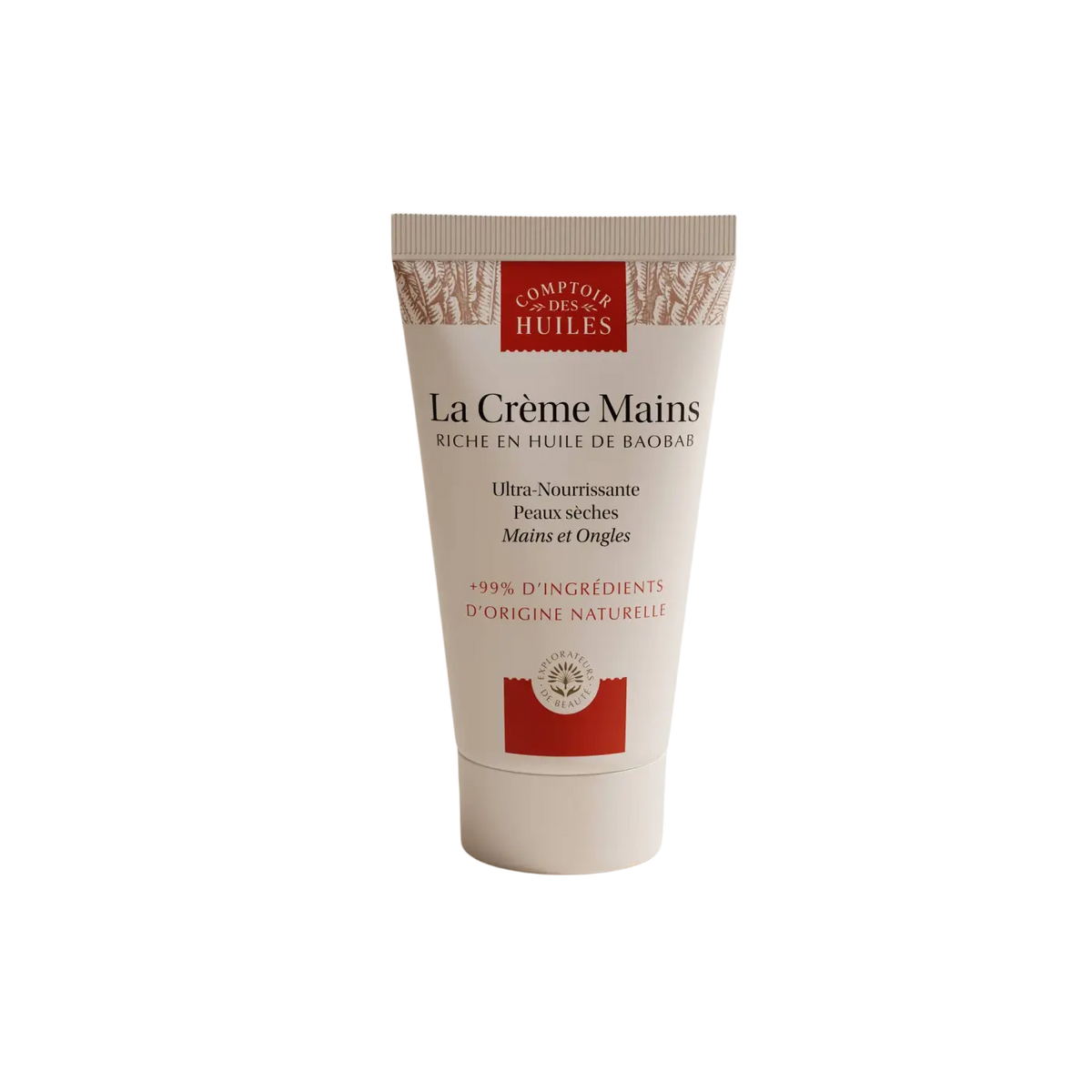 Nährende Bio-Handcreme von COMPTOIR DES HUILES mit Baobaböl, pflegt und spendet Feuchtigkeit für die Hände.
