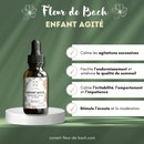 Bachblüten Unruhiges Kind Tropfen von Conseil fleur de Bach, natürliche Unterstützung bei Hyperaktivität, Flasche mit Tropfen.