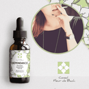 Nahrungsergänzungsmittel Conseil fleur de Bach Bachblüten gegen Abhängigkeit und alte Gewohnheiten, rauchfrei, Flasche und Packung sichtbar