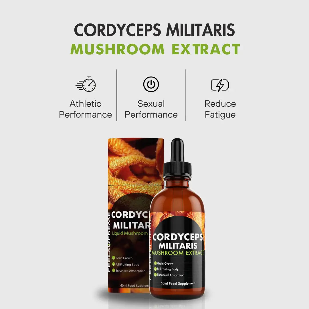 Feel Supreme Cordyceps Militaris Pilz-Flüssigergänzung in 60 ml, fördert Energie und Vitalität, natürliche Nahrungsergänzung