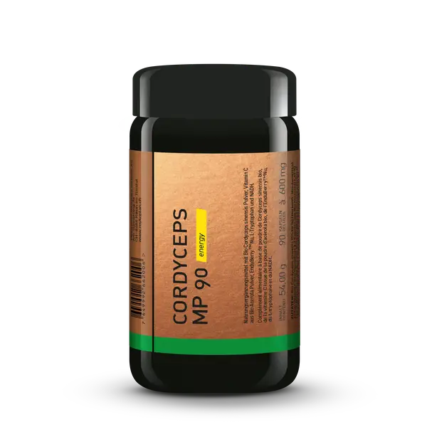 Hochkonzentrierter Cordyceps MP 90 Energy Nahrungsergänzungsmittel von Mana Shop, Vitalpilz-Extrakt in einer Packung