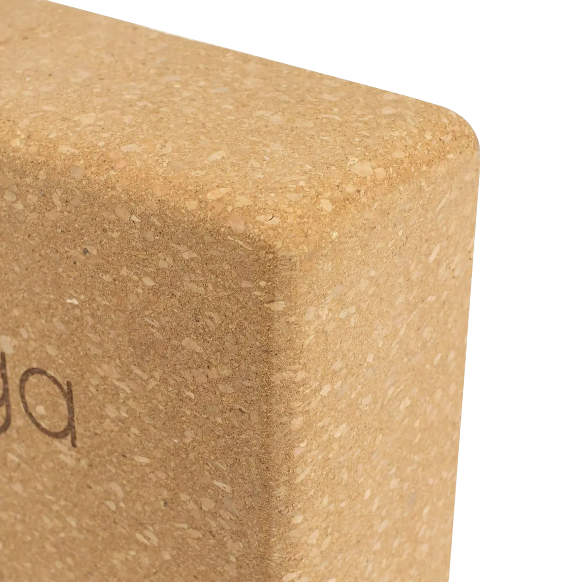 Beiger Yoga-Korkblock von Myga Eco, rutschfest und abgerundet, ideal für Yoga-Übungen und Dehnungen