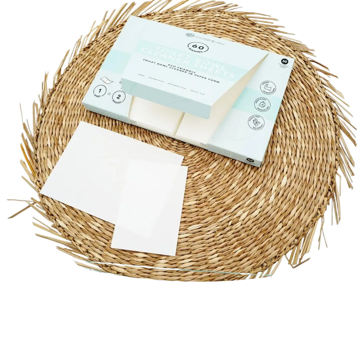 Bambus-WC-Reinigungstücher von Bamboozy x Cosmeau, nachhaltige und effektive Toilettenreinigung, feuchte Reinigungstücher für WC.