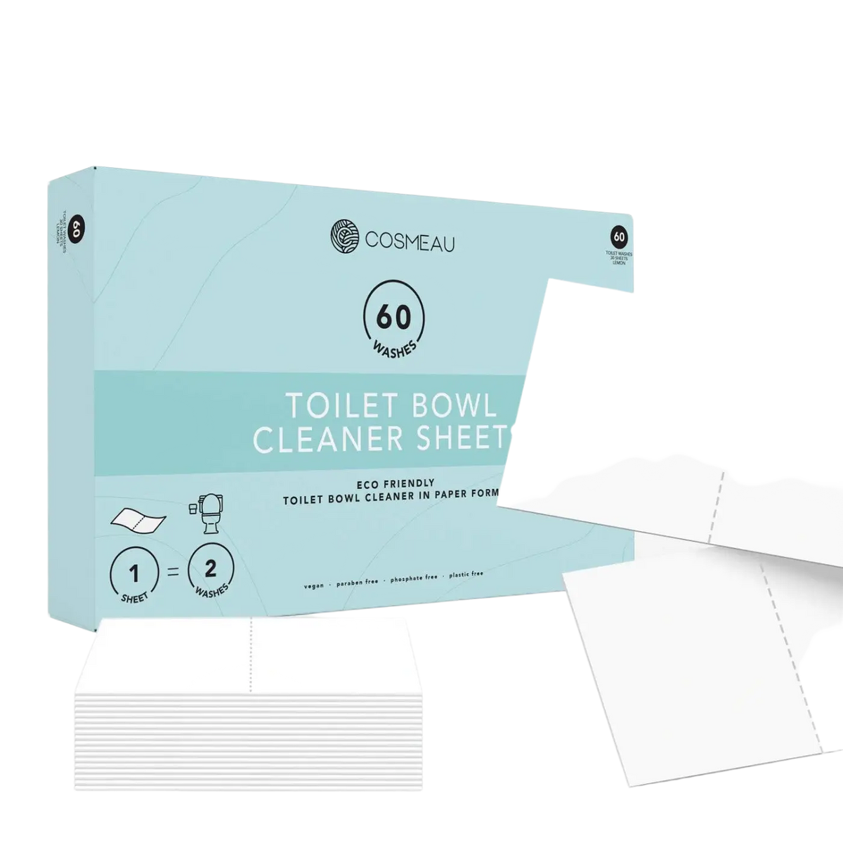Bambusz-WC-Reinigungstücher von Cosmeau und Bamboozy, nachhaltiges Reinigungsmittel für effektive Toilettenreinigung