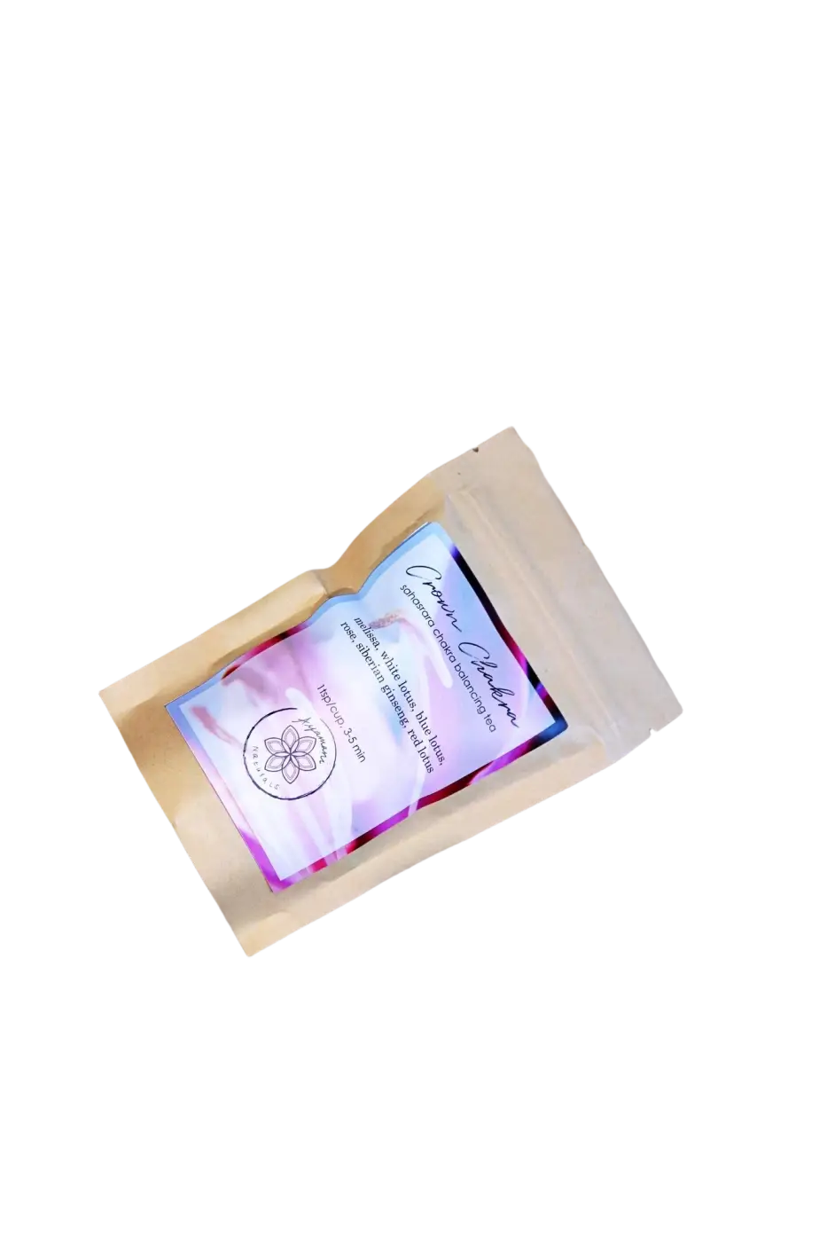 Ayamani Naturals Kräutertee für das Kronenchakra mit Lotus, Rose und Ginseng in Teebeutel, 25g.