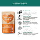 Orange-beige pouch of together health curcumin turmeric complex with black pepper extract and heart-shaped logo 30 kapseln