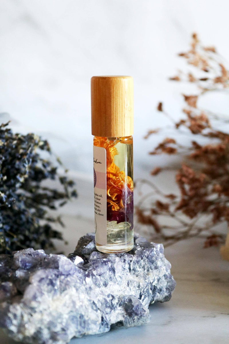 Crown Chakra Meditationsöl mit Kristall- und Lotusaufguss