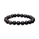 8 mm golden obsidian ball bracelet