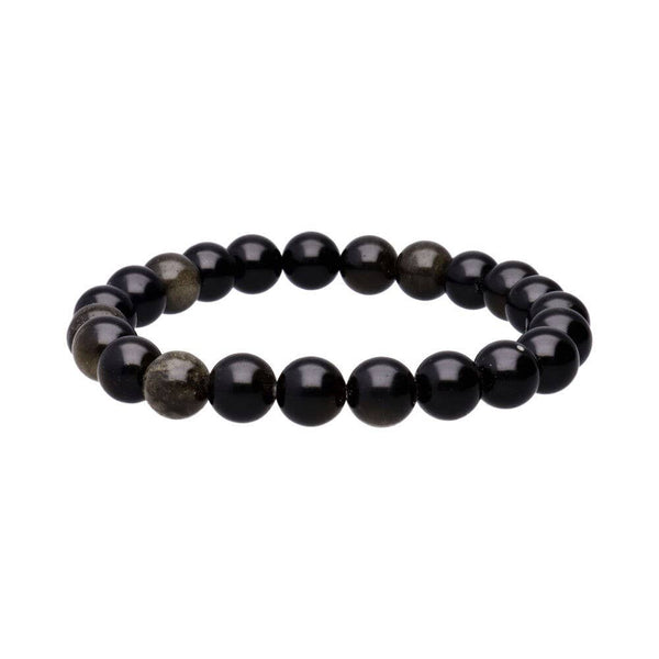 8 mm golden obsidian ball bracelet