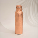 Reine Kupferwasserflasche mit Blumenmuster & Griff – ± 950 ml