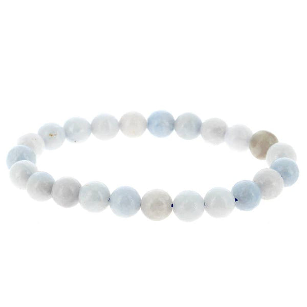 Artisans de Madagascar - Celestine (Celestite) EXTRA Perlenarmband 8 mm