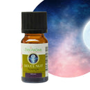 Eine Flasche Zen Arôme Douce Nuit ätherisches Öl Synergie vor einem Hintergrund mit Sternenhimmel und Mond.