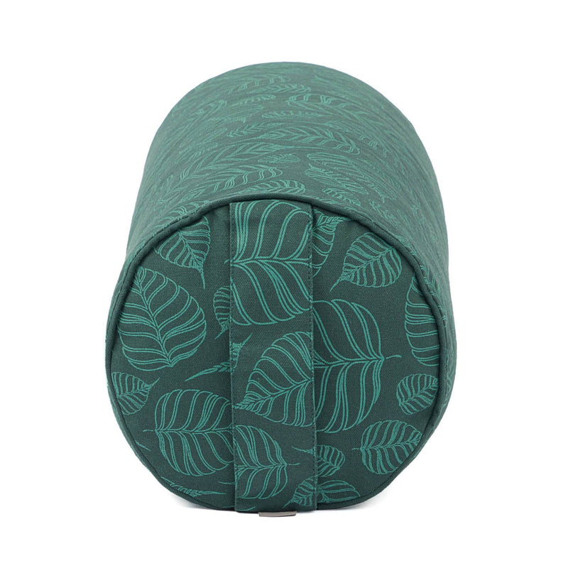 Yoga Bolster Maharaja, Bodhi Leaves, deep green, Dinkelh.