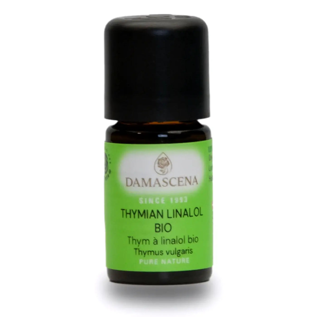 Damascena Bio Thymian Linalool ätherisches Öl 5ml, flüssiges Öl in dunkler Flasche, naturbelassen und hochwertig