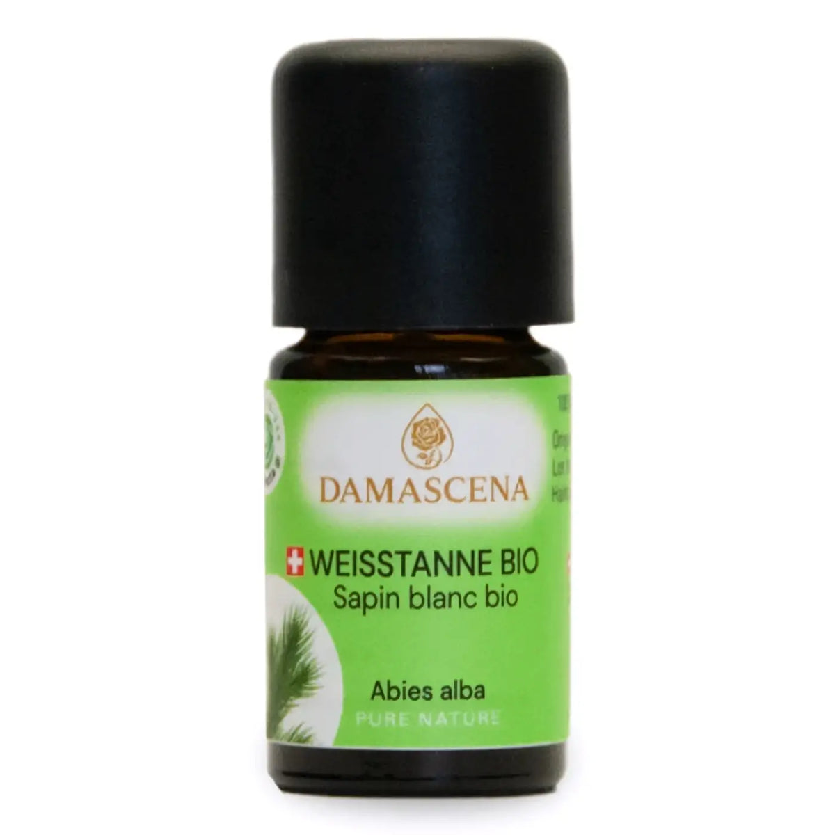 Damascena Weisstanne BIO ätherisches Öl in 5 ml Flasche, naturreines Schweizer Weisstannenöl für Aromatherapie und frisches Waldgefühl