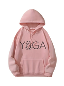 Weicher rosa Damen Yoga Pullover Sweatshirt im Yogakatzen-Design, bequemes Yogakleid für Damen von Mana Shop