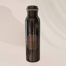 Reine Kupferwasserflasche Blume des Lebens Antik – 950 ml | Handgefertigte Ayurveda Kupferflasche