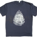 Dark navy bio t-shirt wurzelbaum des lebens handbedruckt in bern 100% organic cotton myga t-shirt
