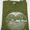 Bio T-Shirt „Baum des Lebens“ von dbkprints, handbedruckt, Waldgrün, aus 100% Bio-Baumwolle, Kleider, nachhaltige Mode
