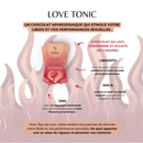 Delikao Love Tonic süße Milchschokolade mit Karamell, Maca und Ingwer, aphrodisierende Süßigkeiten und Snacks, Nahaufnahme
