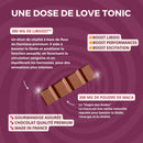 Schwarze Delikao Love Tonic Passion Süßigkeiten mit 71% Kakao, aphrodisierende Schokolade für mehr Leidenschaft.