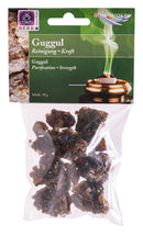 Hanf Räucherware Guggul 50g von Dessauer, natürliche Räucherware in einer weißen Schachtel mit Guggul-Paste.