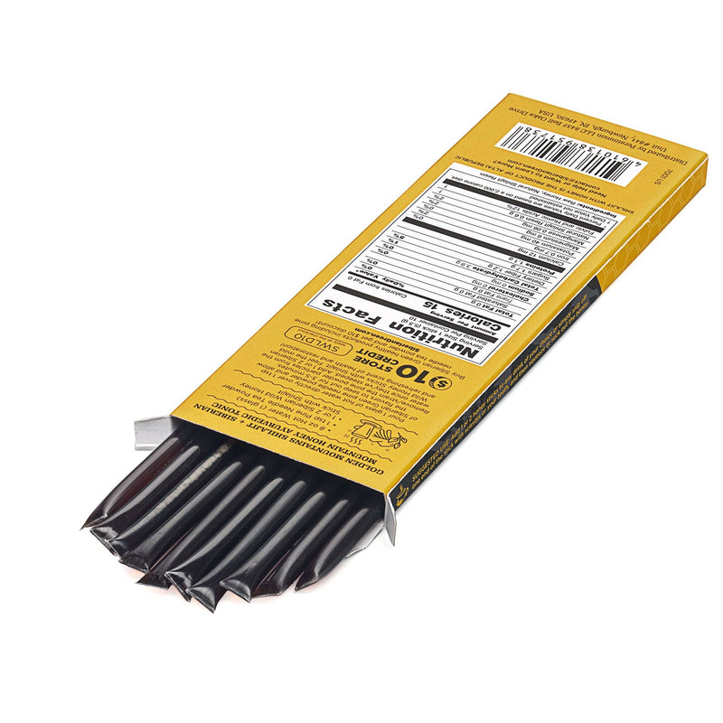 SiberianGreen - 10% Shilajit Honigstäbchen - 10er-Pack Natürliche Immun- und Energiespender
