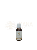 Kleine bernsteinfarbene glasflasche mit weißem verschluss und label cengibre von n olio essentiell mit d’natureza ingweröl für massage und diffuser