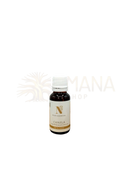 Ein kleines bernsteinfarbenes glasfläschchen mit zimt ätherisches öl cinnamomum zeylanicum zur förderung innerer stärke 20 ml