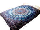 Doppelbettdecke ritualtuch mandala klassisch aus baumwolle mit blau-lila mandala muster für meditation räume