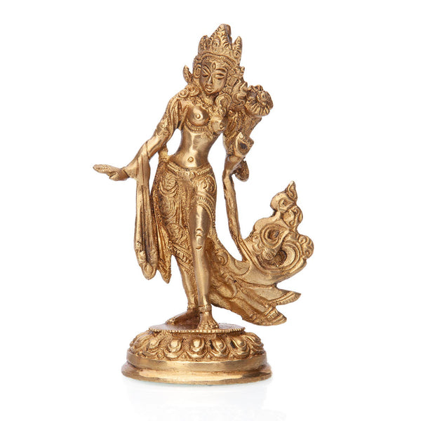 Dancing Tara Statue, Brass ca. 13 cm