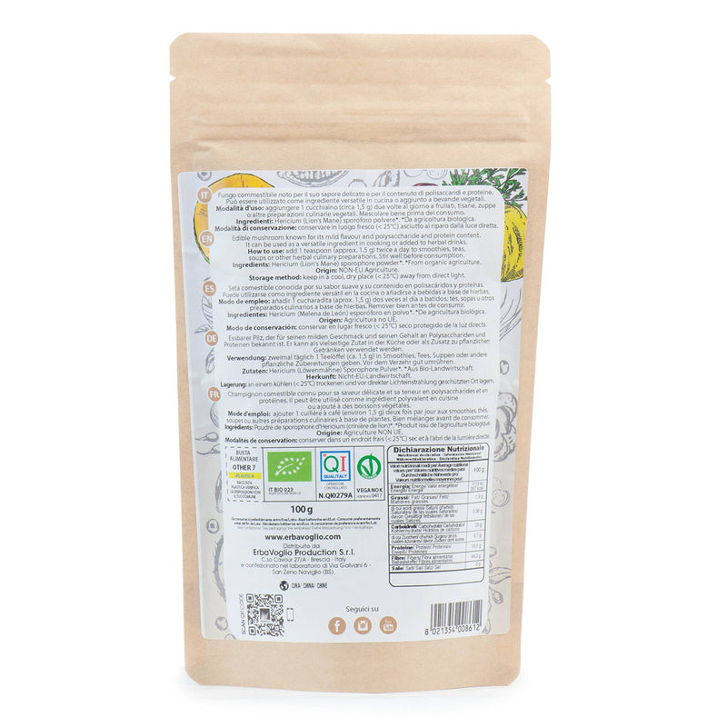 Bio-Löwenmähnenpulver 100g - Gehirn, Immunsystem, Darm, Kaffeeersatz