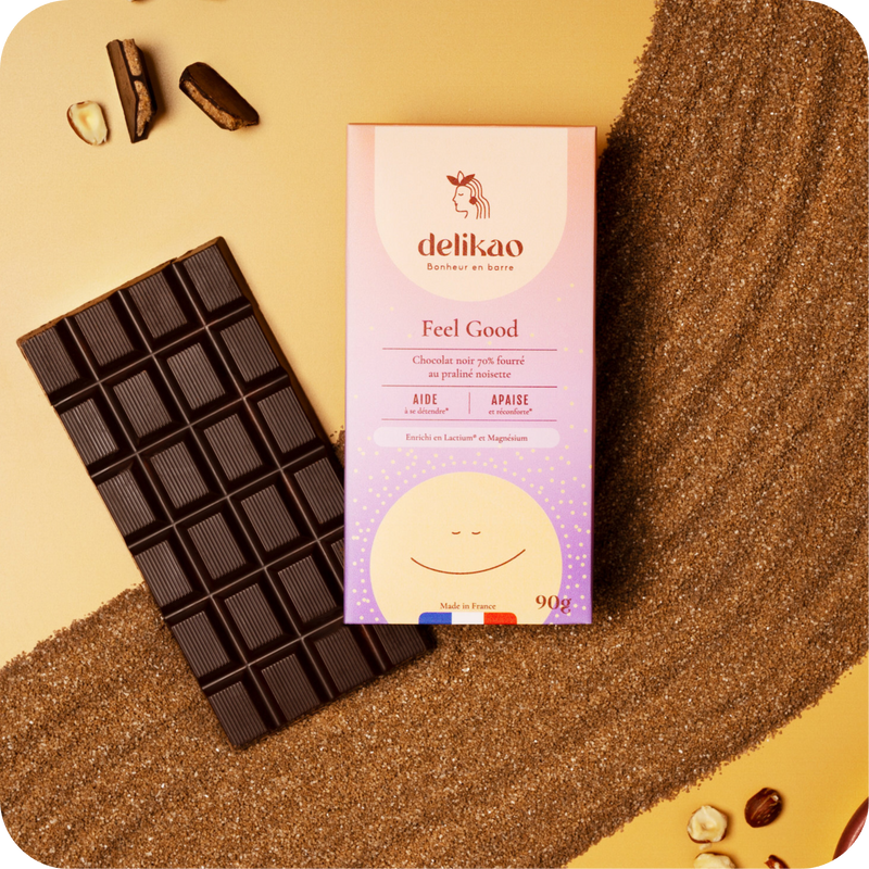 Feel Good - Anti-Stress-Schokolade 70% Praliné-Haselnüsse
