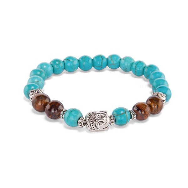 Bracelet Mala oeil de tigre turquoise