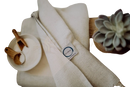 Ecobain couture towel badetuch aus türkischer baumwolle mit offwhite herringbone muster und kleinem etikett